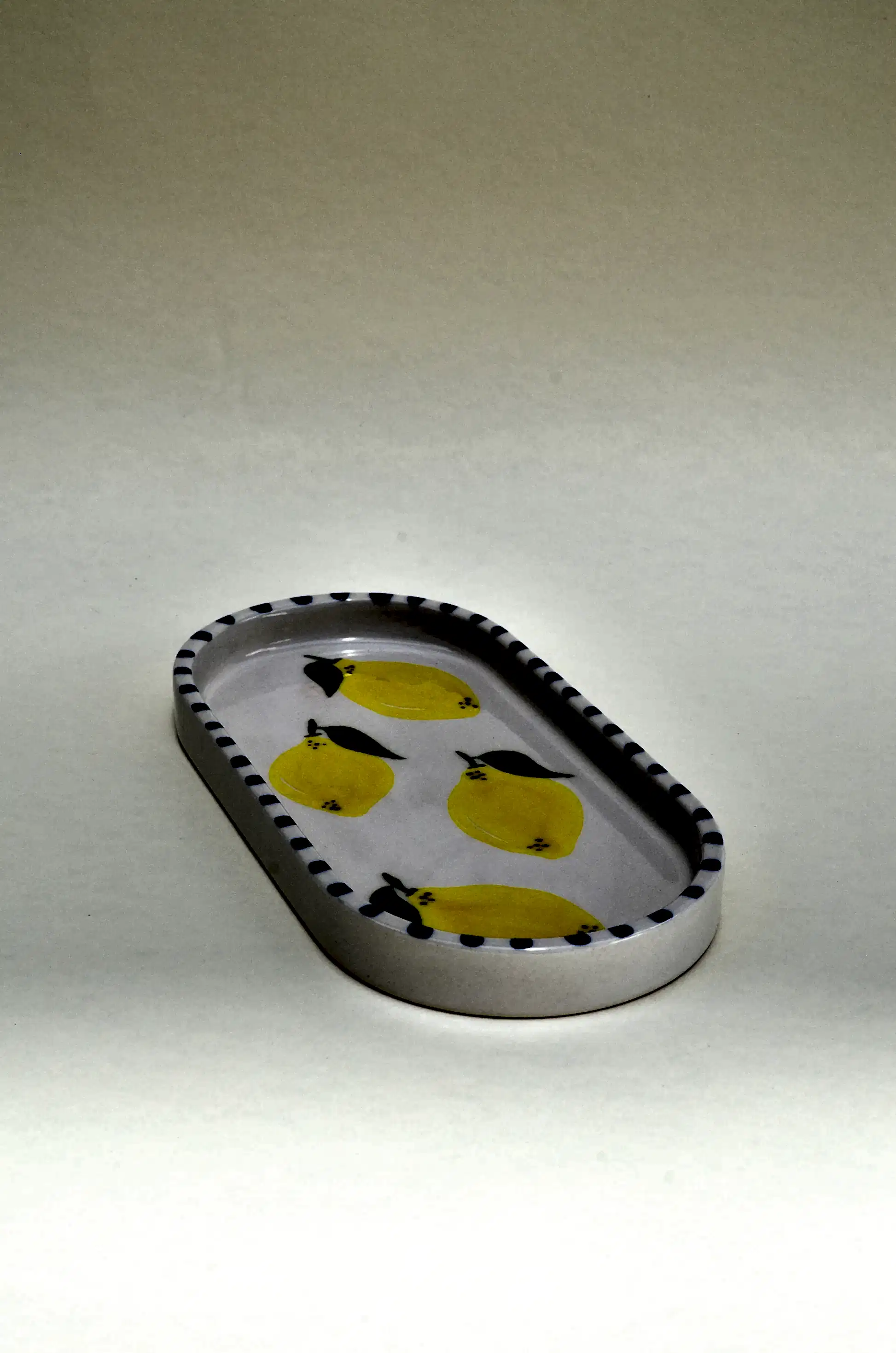 Limon Desenli 3'lü Kayık Tabak