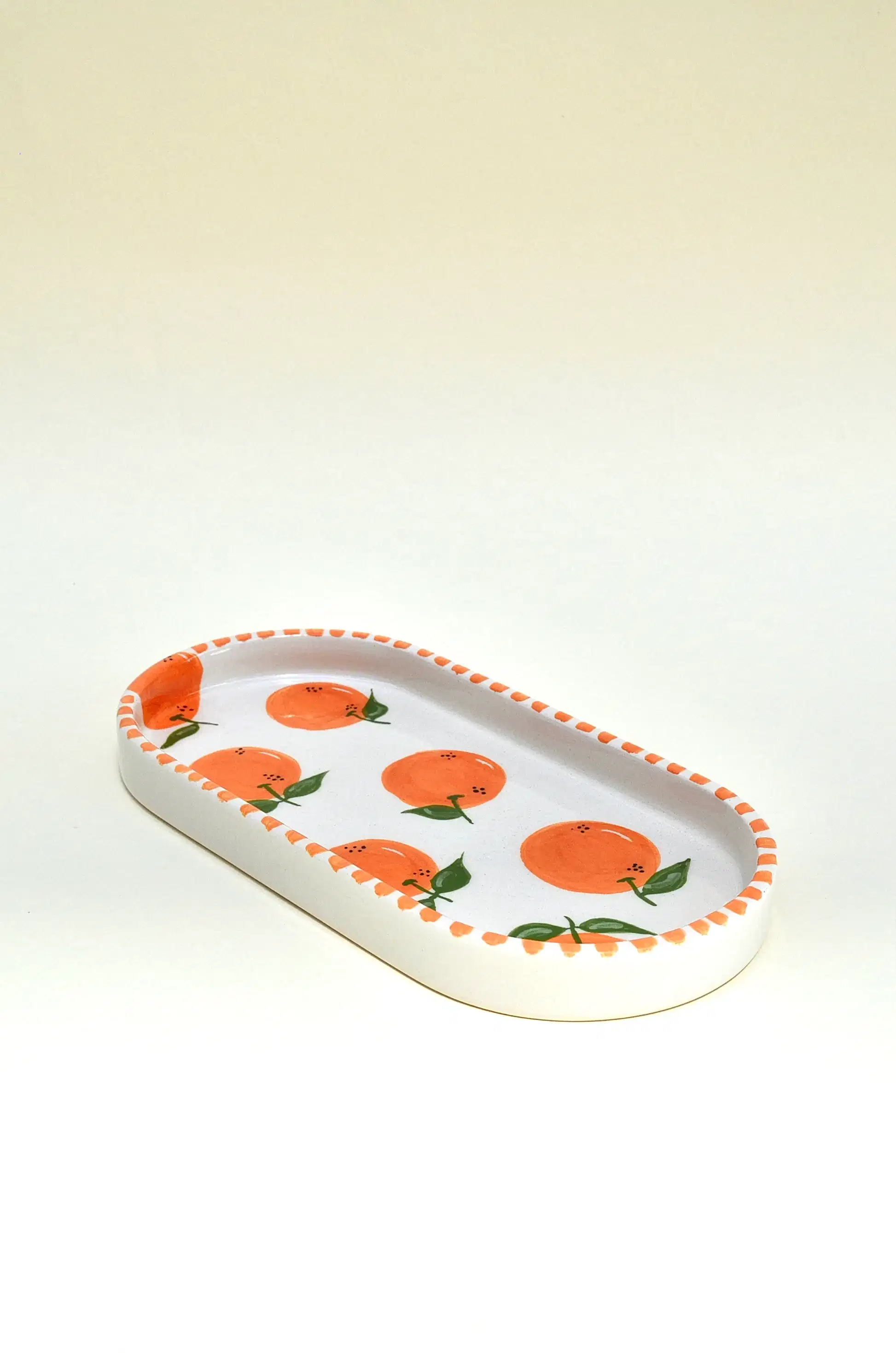 Portakal Desenli 2'li Kayık Tabak