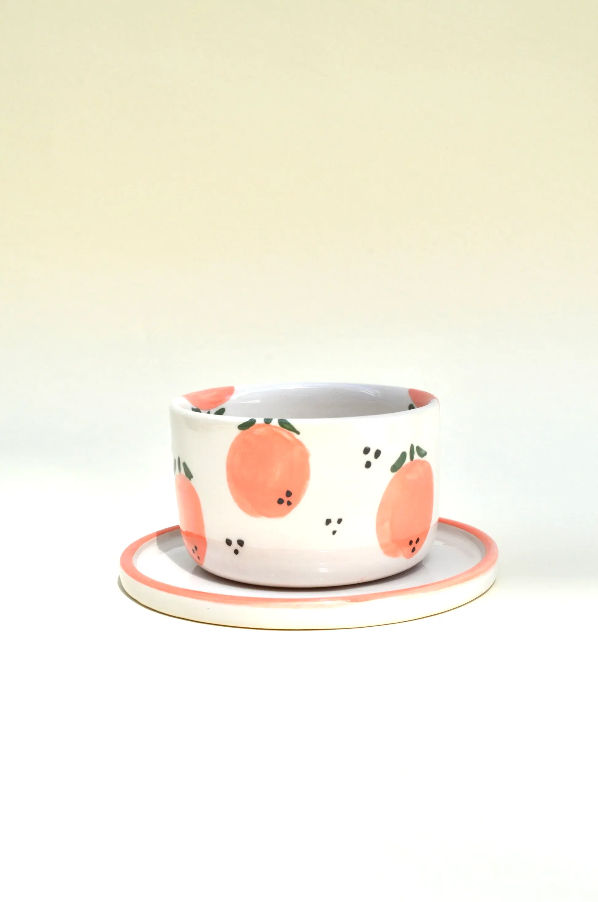 Portakal Desenli Altlıklı Bardak